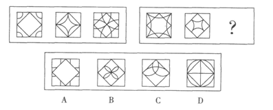 每道题目的左边4个图形呈现一定的规律性.