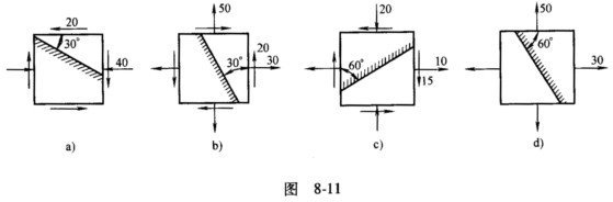 已知应力状态如图8-24所示(图中应力单位为MPa),试求主应力和最大切应力。 - 上学吧找答案
